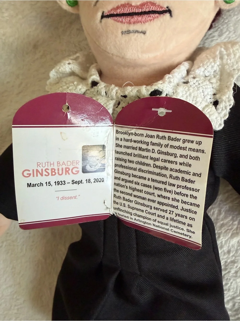 Little Thinkers Ruth Bader Ginsburg stuffie